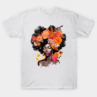 Floral Black Girl #1 T-Shirt